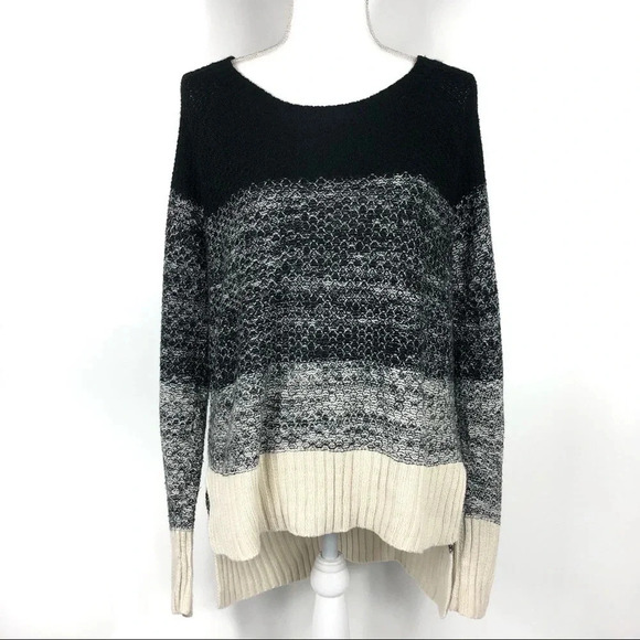 Cloud Chaser Sweaters - Cloud Chaser | Striped Hi Low Asymmetrical Sweater